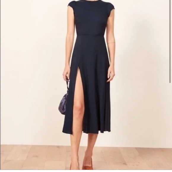 REFORMATION Gavin Dress Navy size 2 - Picture 2 of 5